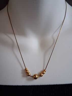 Gold Bead Necklace - Minimal Women's Jewelry